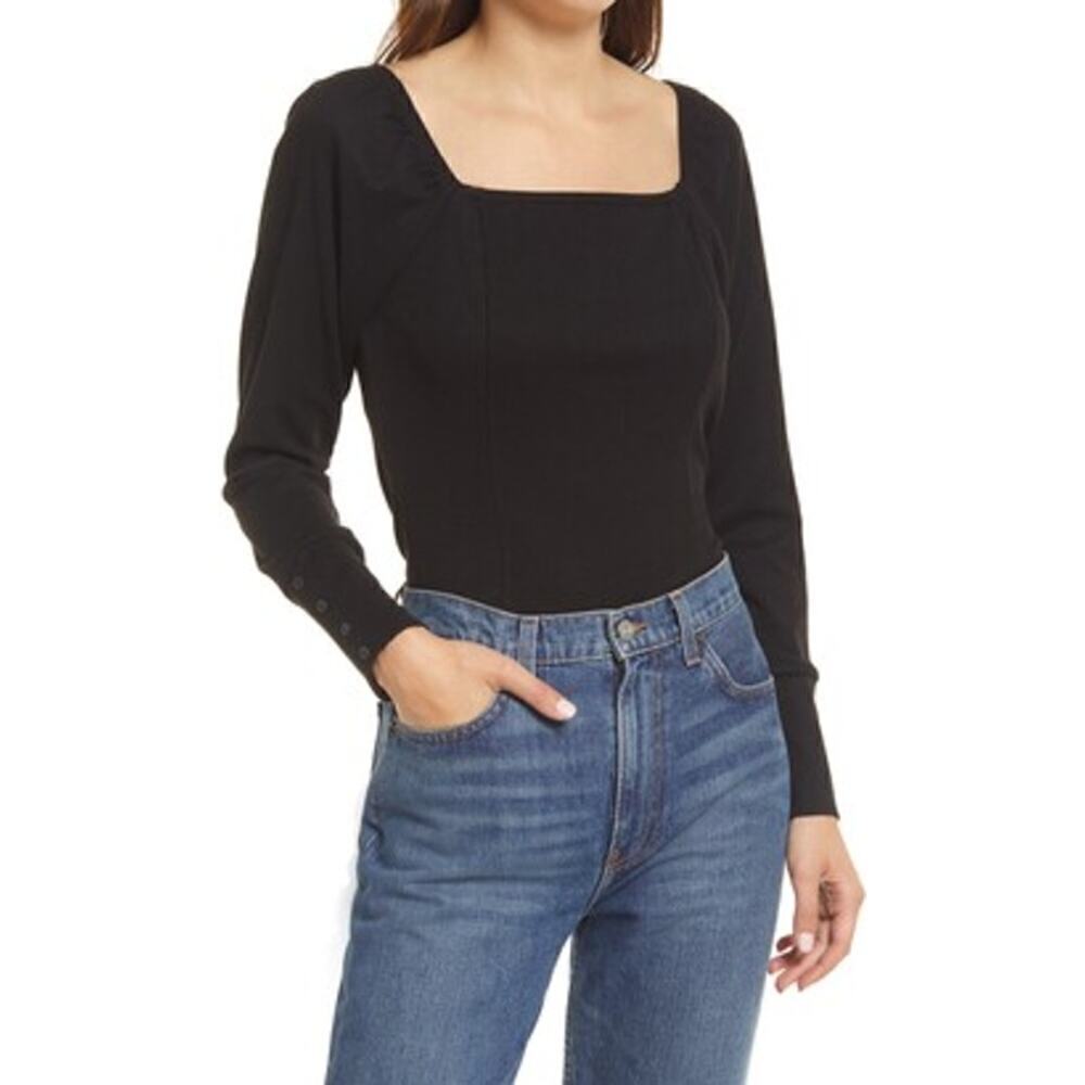 NWT Treasure & Bond ribbed square neck top size small